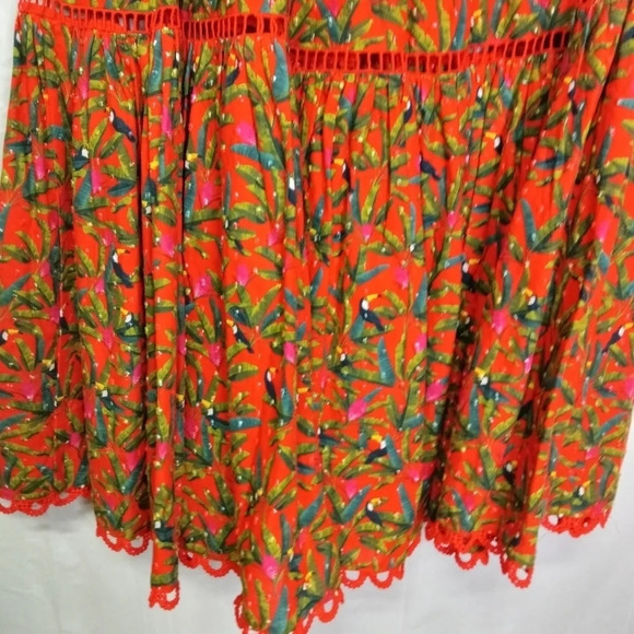 Farm Rio Tucano Paradise Midi Skirt Red Multi Small NWT - Picture 8 of 15